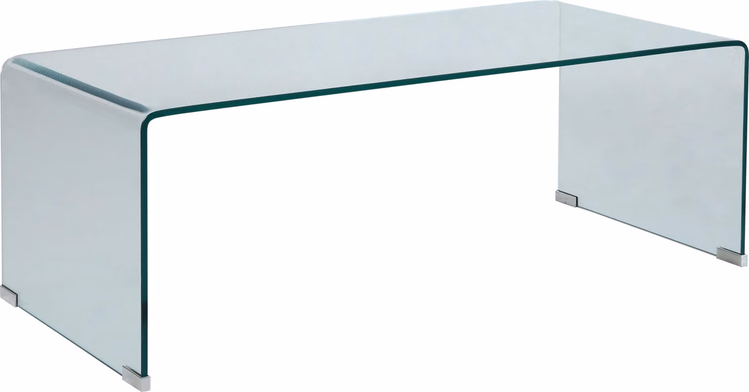Tavolino rettangolare L110 cm in vetro temperato trasparente - Oviala Greta