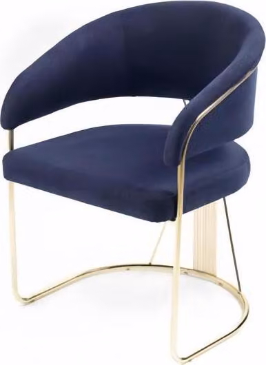 Lehnstuhl Stuhl Moderne Design Textil Blau Armlehne Esszimmer Polsterstuhl Luxus