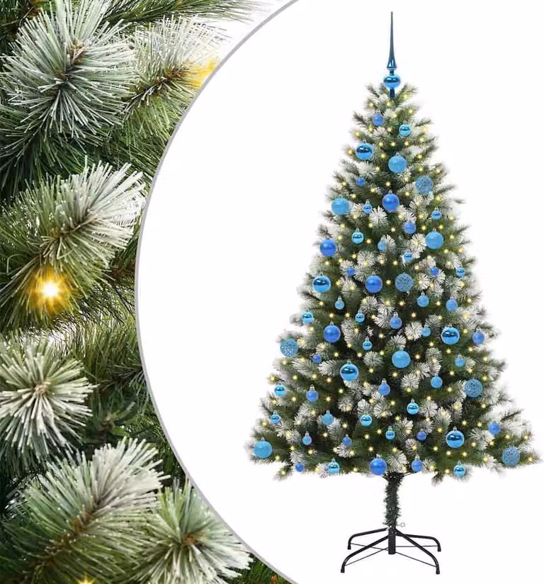 Albero di Natale artificiale a cerniera con neve fioccata