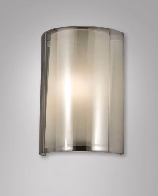 Lampada da Parete Fabas Maribel in Metallo e Vetro Grigio, Attacco E27, L/P/H: 23 x 11,5 x 32,5 cm – 1