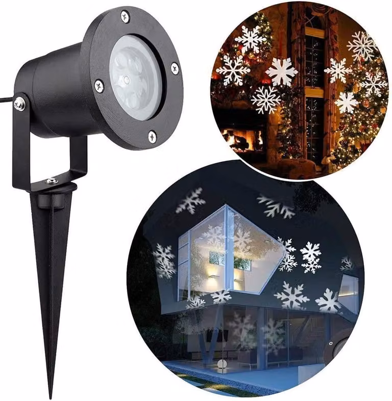 Proiettore a LED a forma di fiocco di neve, impermeabile, 4W, grado di protezione IP65, adatto per interni ed esterni