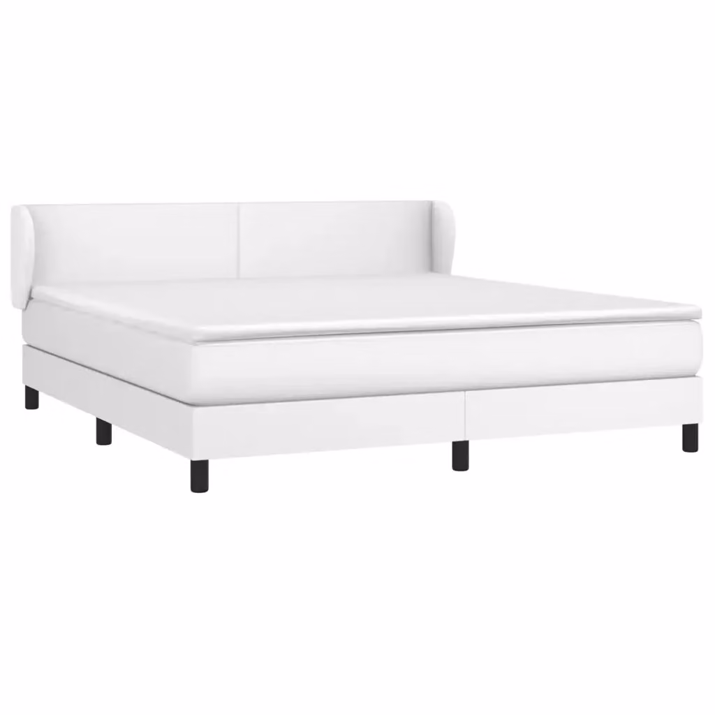 Letto Ibrido con Giroletto a Molle e Materasso vidaXL Bianco in Similpelle L/P/H: 183 x 203 x 88 cm – 2