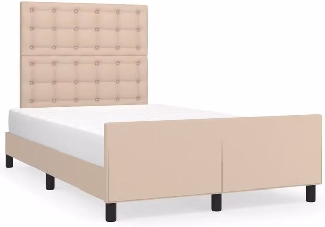 Letto matrimoniale | Letto per adulti | Giroletto con Testiera Cappuccino 120x200 cm in Similpelle