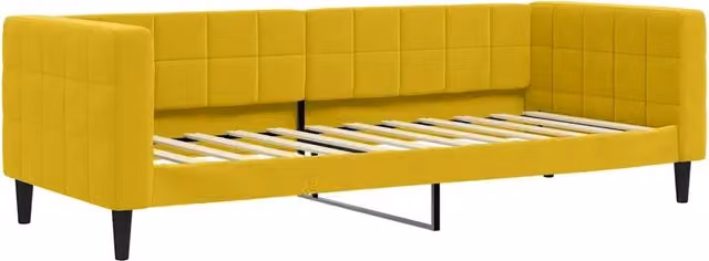 Letto singolo | Letto per adulti | Letto da Giorno Giallo 80x200 cm in Velluto
