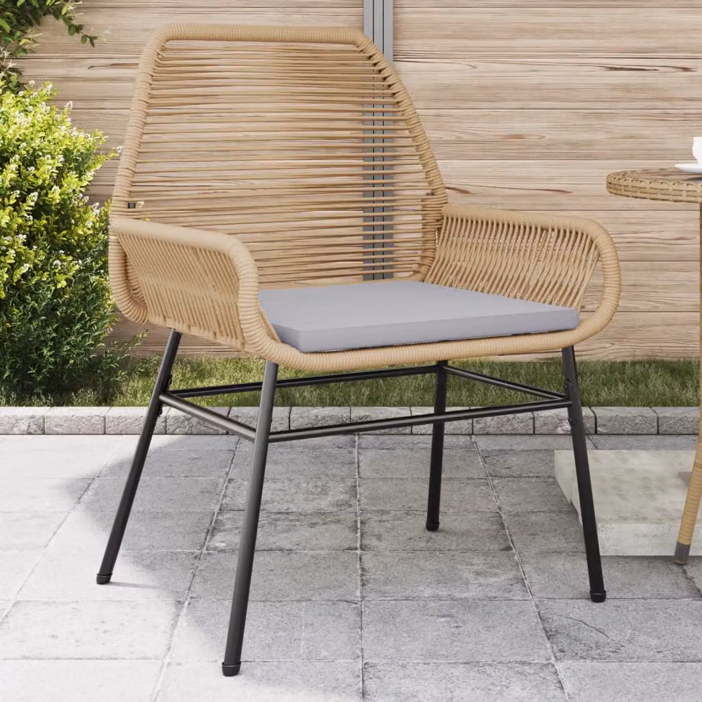 Set di 2 sedie da giardino vidaXL in polyrattan marrone con cuscini e braccioli