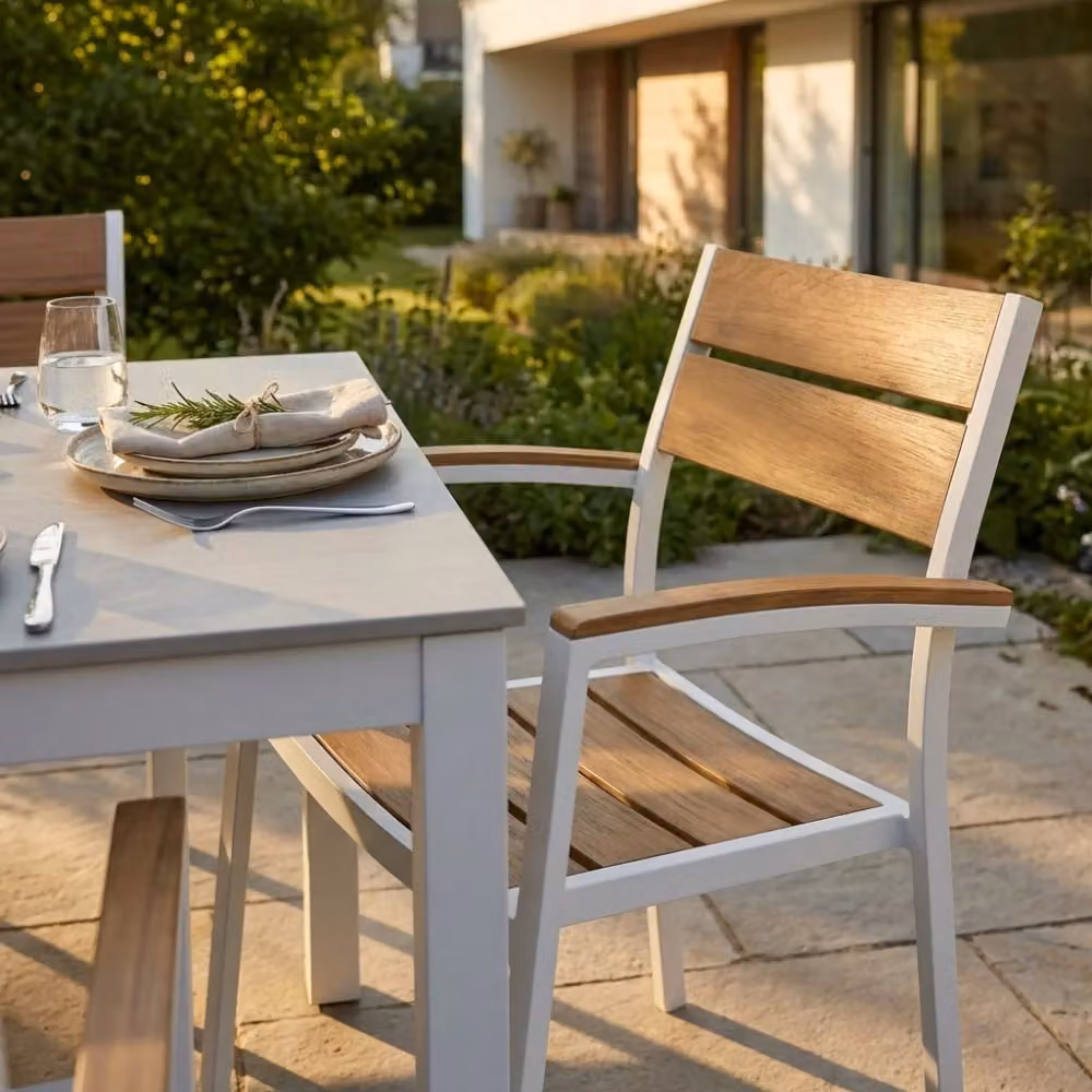 Poltrona Cayman Cosma per giardino moderna in bianco, beige o marrone L: 58 cm, P: 56 cm, H: 85 cm – 2