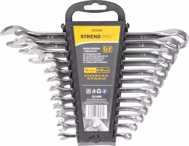 Set di chiavi Strend Pro HR31584, 12 pezzi, Cr-V, 6-22 mm, combinate