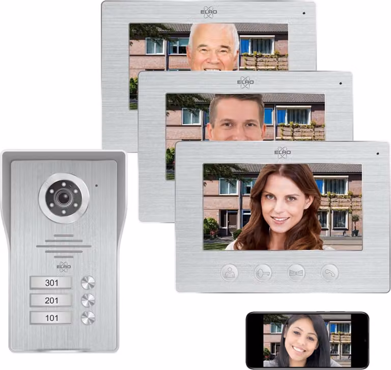 Campanello Wifi con telecamera full HD, videocitofono IP per casa trifamiliare