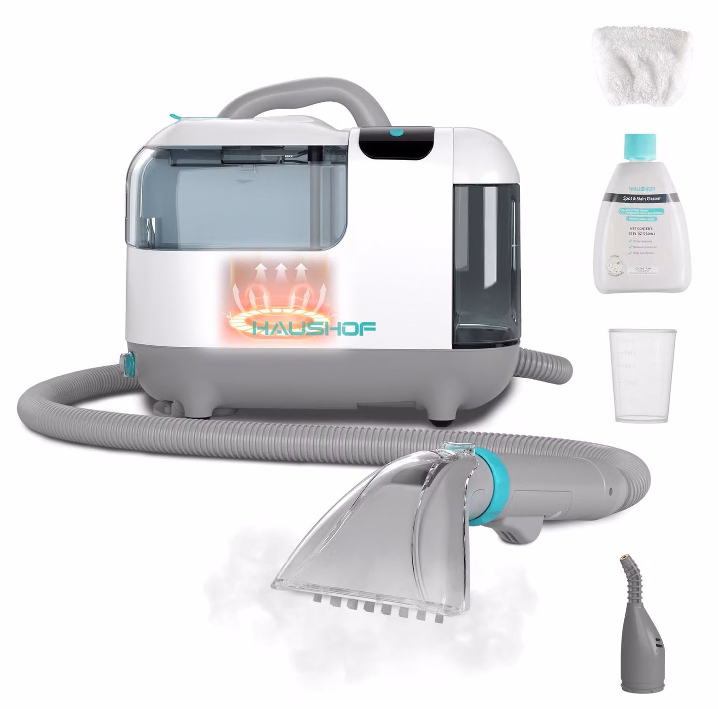 HAUSHOF StainZapper Vapo Pulitore a vapore 1200W Auto Tappeti Liquido 750ml set