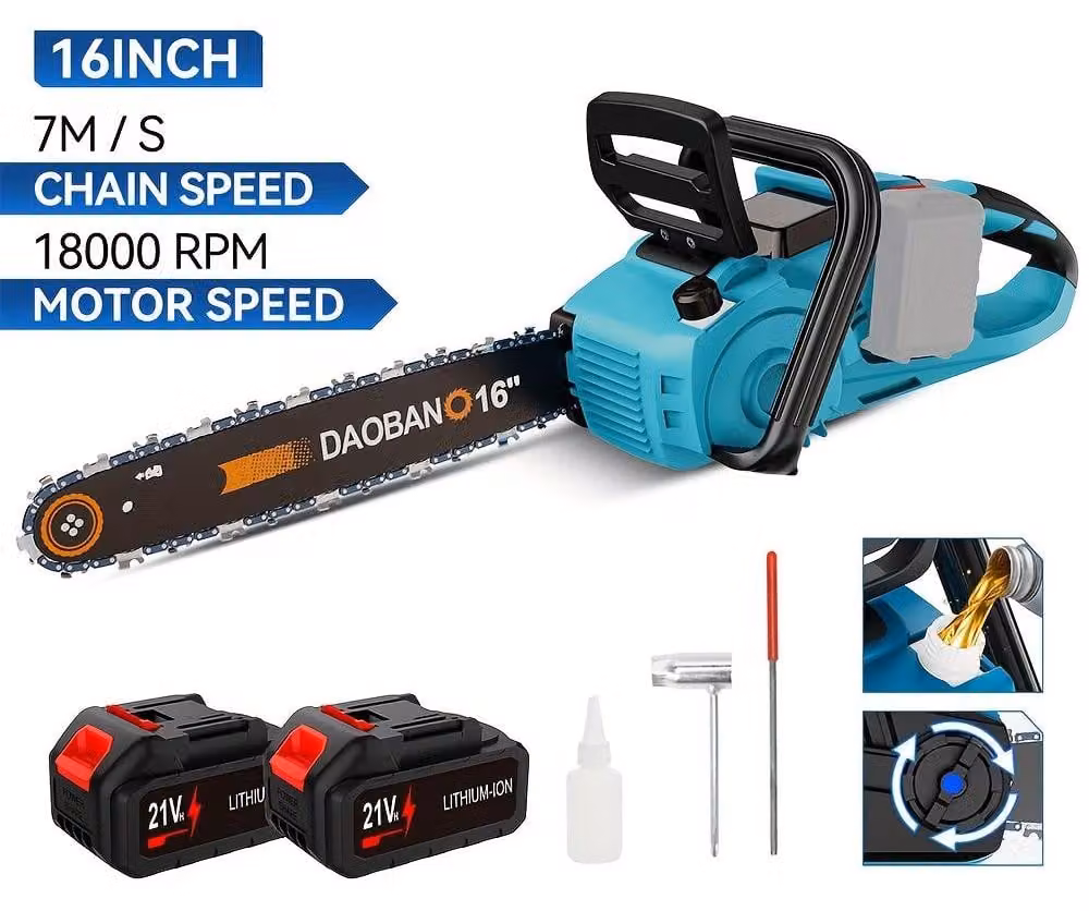 Troncatrice a catena senza fili – Motosega elettrica con lama da 40 cm e alimentazione a batteria