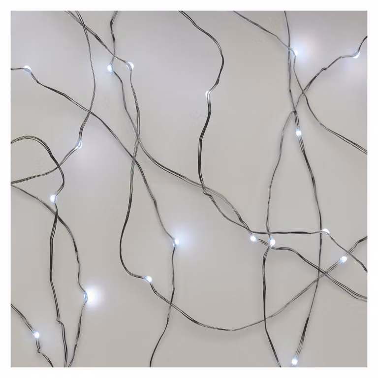 Catena luminosa a LED, luce bianca fredda, 10 metri, 100 LED, grado di protezione IP44, con timer