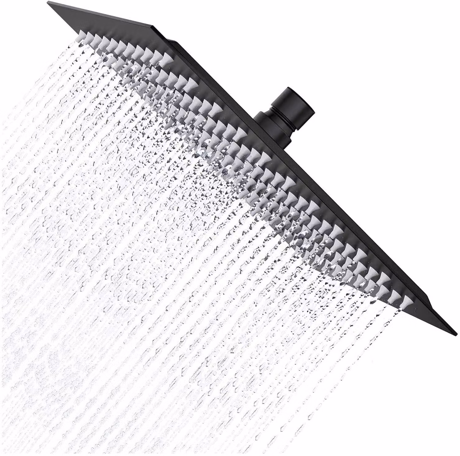 Doccia a soffione, diametro 40 cm, colore nero, acciaio inossidabile, anticalcare