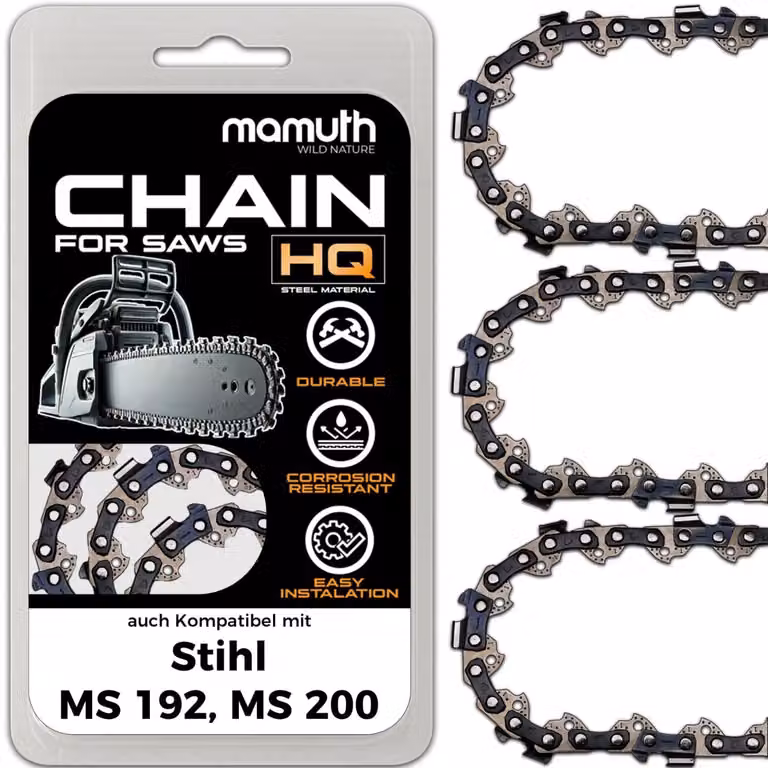 3 catene per motosega, lunghezza 30 cm, passo 1,3 mm, attacco 3/8", modello 44 TG, compatibili con motoseghe Stihl MS 192 e MS 200