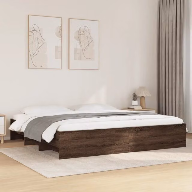 Giroletto senza Materasso Rovere Marrone 200x200 cm Truciolato 3295631