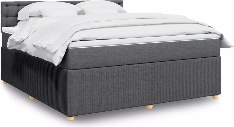 Maison Exclusive - Giroletto a Molle con Materasso Grigio Scuro 180x200 cm Tessuto