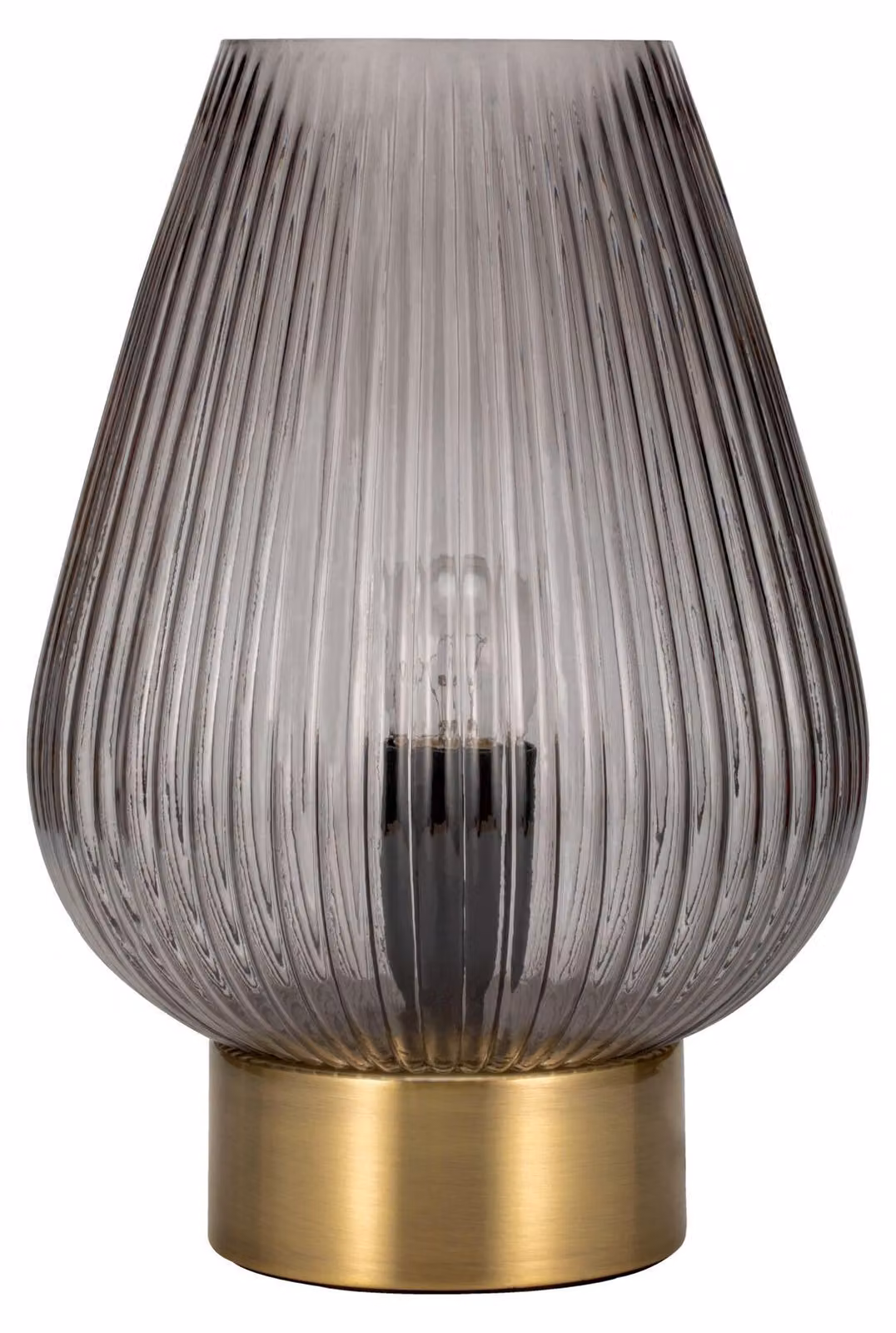 Pauleen Crystal Gloom lampada da tavolo max40W E27 vetro fumé/ottone 230V vetro