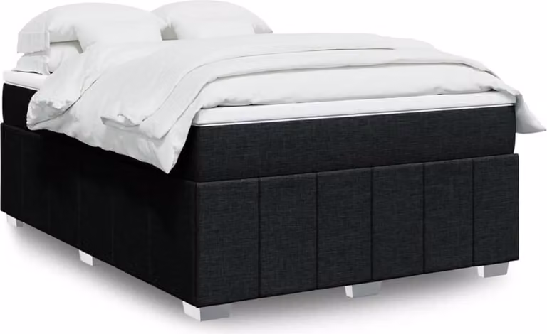 Maison Exclusive - Giroletto a Molle con Materasso Nero 160x200 cm in Tessuto