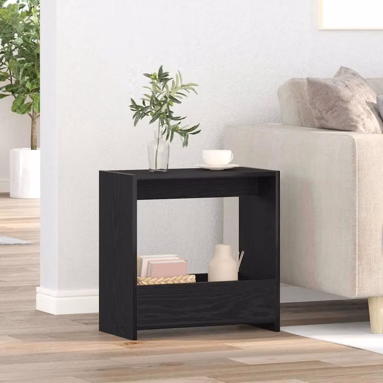 vidaXL Tavolo laterale moderno in nero L/P/H: 50 x 26 x 50 cm