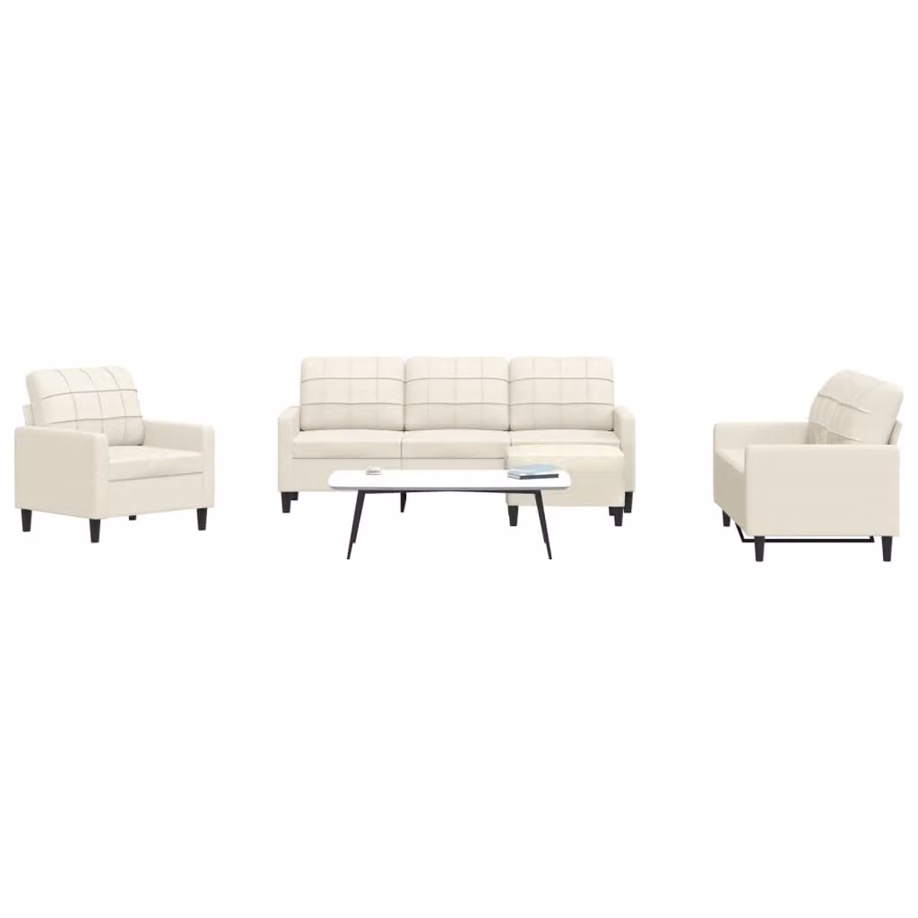 Maison Exclusive - Set divano 4 pezzi con cuscini in velluto color crema
