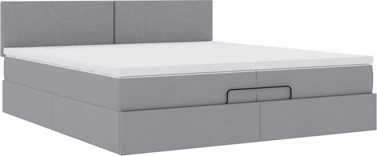 Struttura Letto Pouf con Materasso 200x200 cm in Tessuto