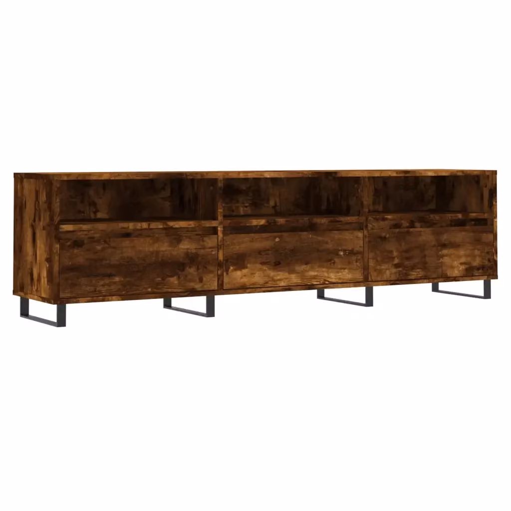 Mobile Porta TV vidaXL in Legno e Metallo, Colore Marrone, L 150 x P 30 x H 44,5 cm – 2
