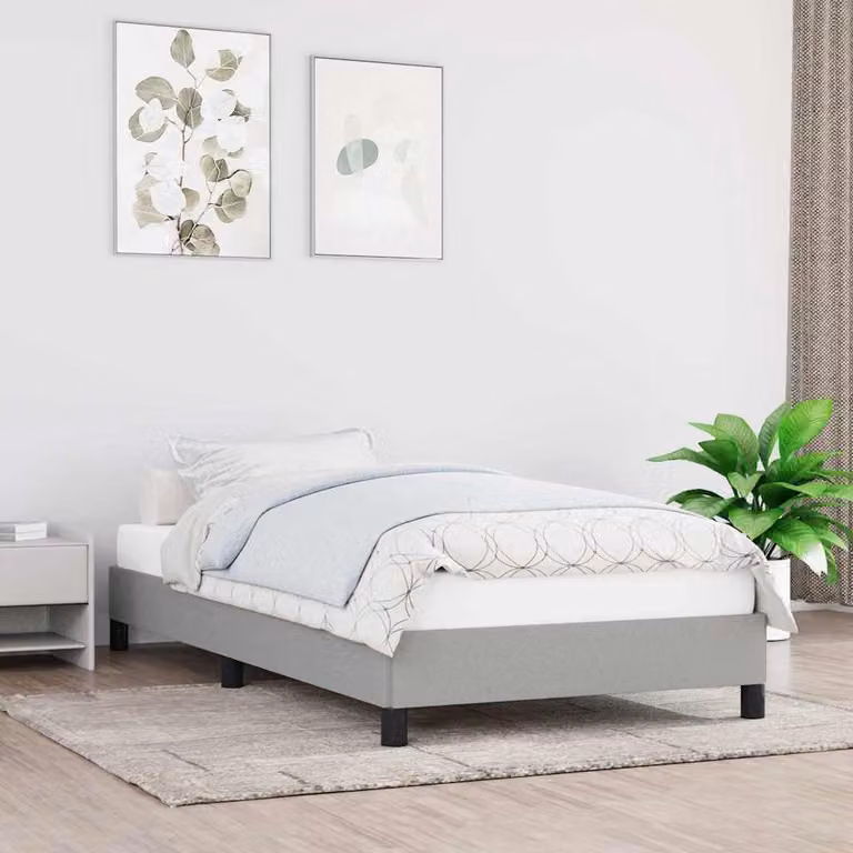 vidaXL Giroletto senza Materasso in Tessuto Grigio Chiaro L/P/H: 190 x 90 x 25 cm