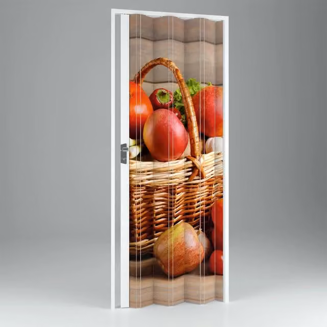 Porta a soffietto da interno in PVC Fruit modello Vera multicolore L: 102 cm, H: 214 cm