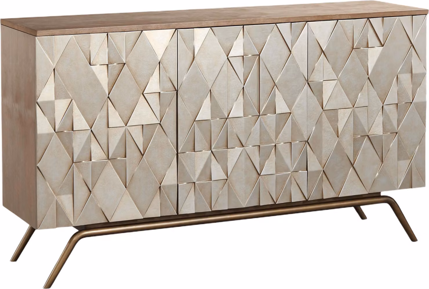 FURNLUX Credenza elegante oro e bronzo 150 cm / Colore principale: Giallo / Dimensioni: 150 x 86 x 40 cm