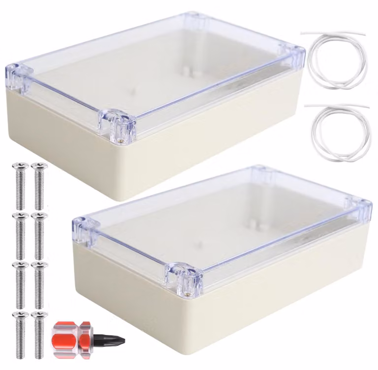 2 custodie elettroniche IP65, scatola di connessione, scatola di derivazione impermeabile IP65, custodia vuota
