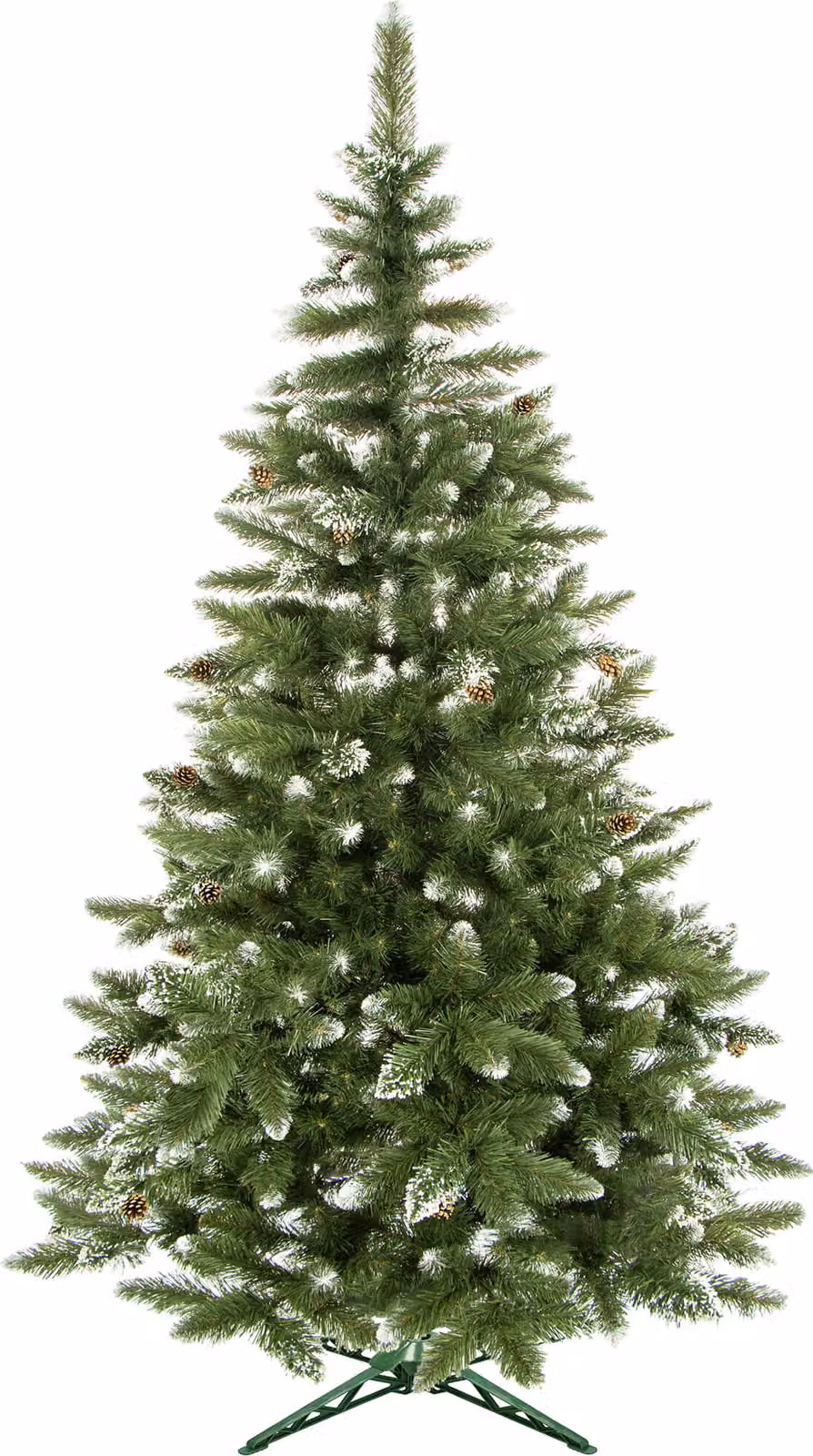 Albero di Natale artificiale pino diamante neve artificiale pigne vere 120 cm