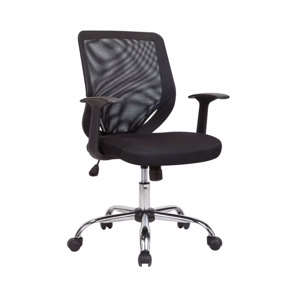 Sedia da ufficio Baradili, Poltrona direzionale ergonomica con braccioli e ruote, Nero, L: 60 cm, P: 54 cm, H: 90/98 cm – 2