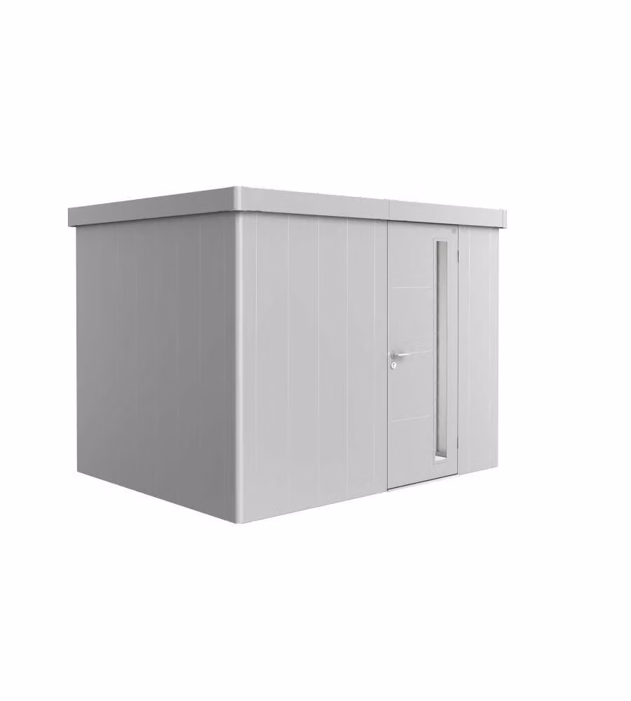 Casetta da giardino Neo 2C porta standard, argento-metallico