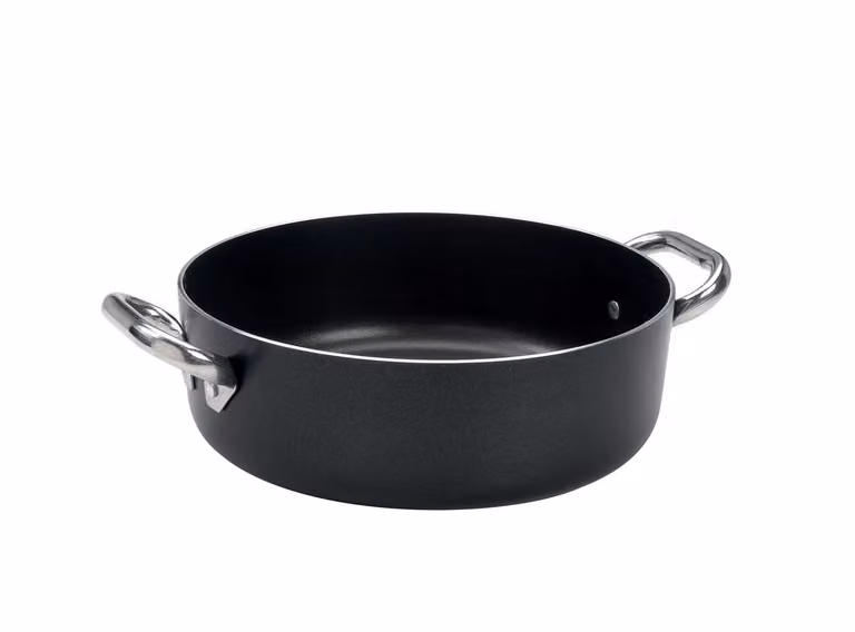 Casseruola Bassa AlBlack in alluminio antiaderente 3mm con due maniglie, diam. 32cm
