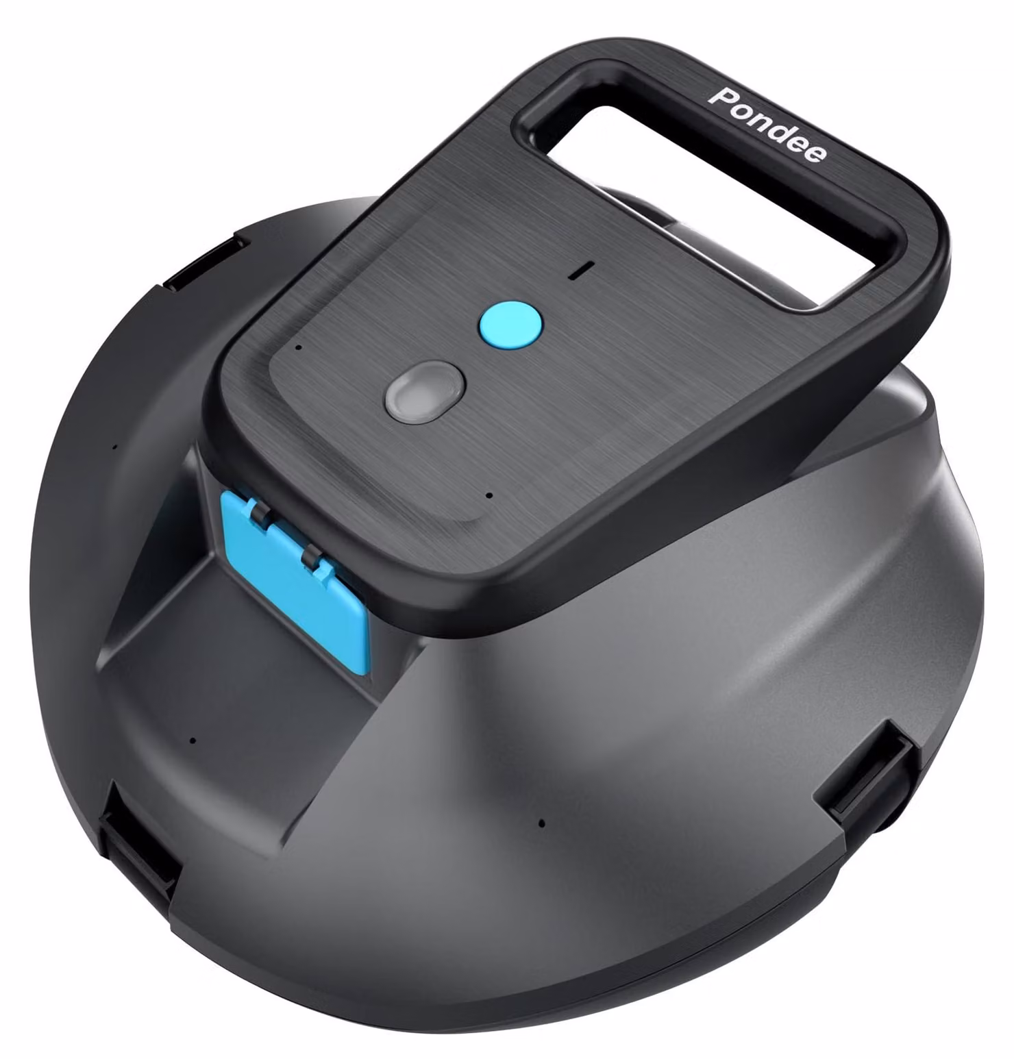 Robot per piscina, alimentata a batteria, adatta sia per piscine fuori terra che interrate, fino a 80 m², con un'autonomia di 120 minuti, colore nero opaco e blu