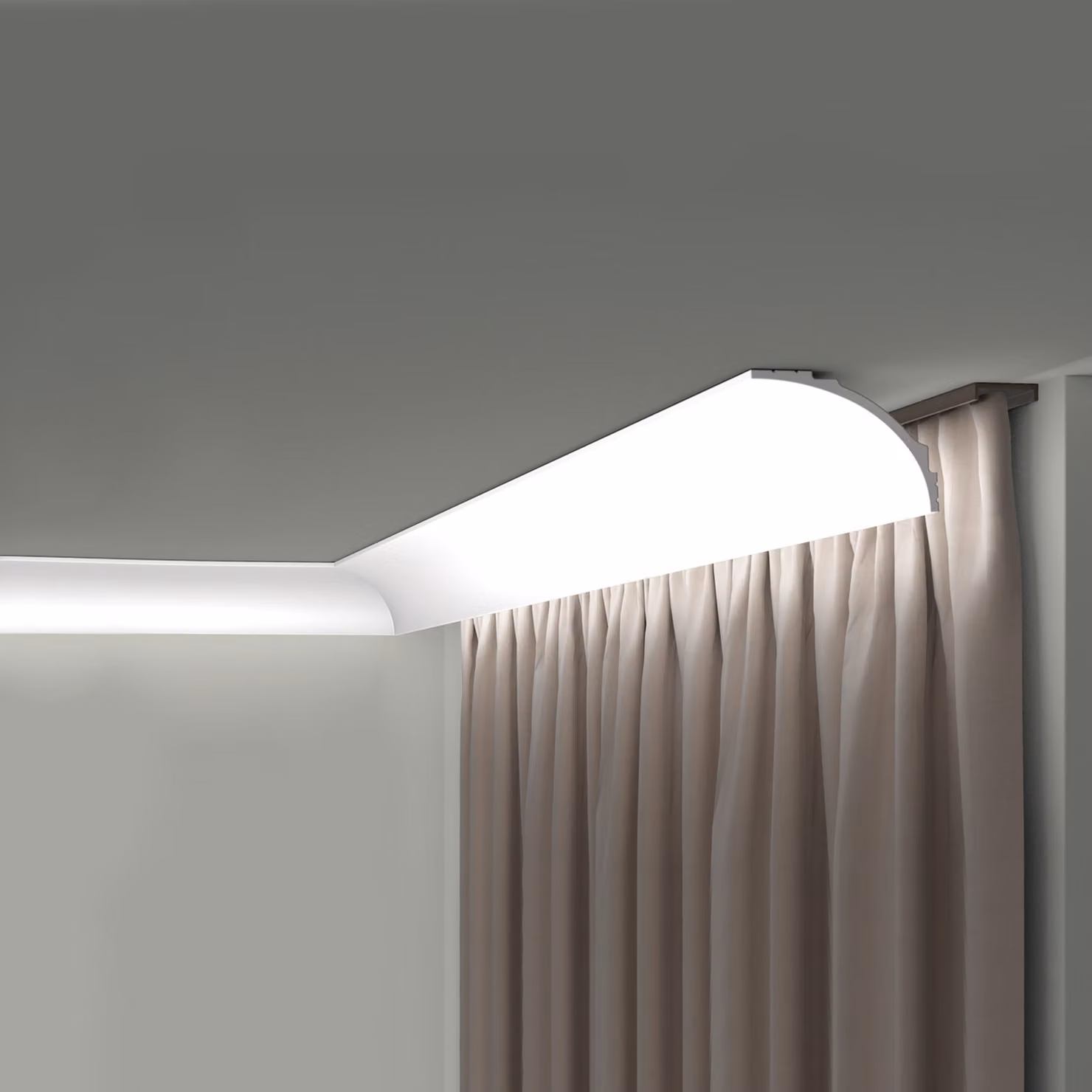 Modanatura per soffitto NMC IL18 WALLSTYL Noel Marquet Modanatura decorativa Illuminazione indiretta stile classico colore grigio 2 m