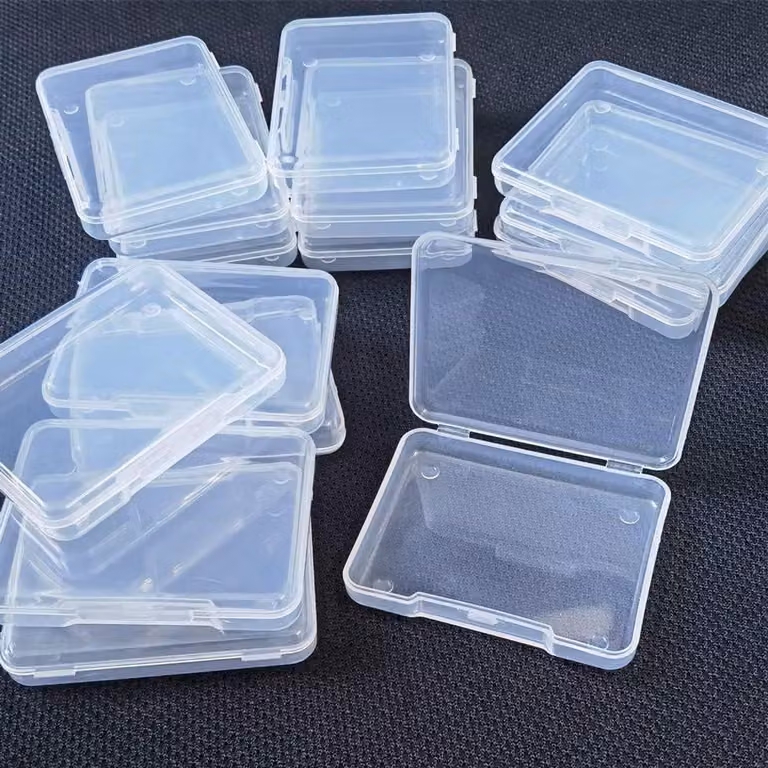 18 contenitori rettangolari trasparenti in plastica con coperchio, ideali per piccoli oggetti, perfetti per il fai-da-te, l'organizzazione e gli hobby