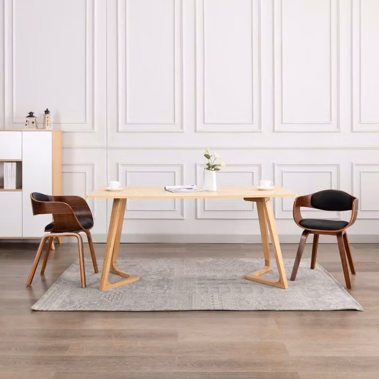 The Living Store Sedie da pranzo 2 pz. Bentwood e Similcuoio