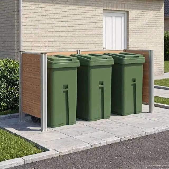 Recinzione Contenitore per Rifiuti Marrone 237 x 85 x 115 cm 3429266