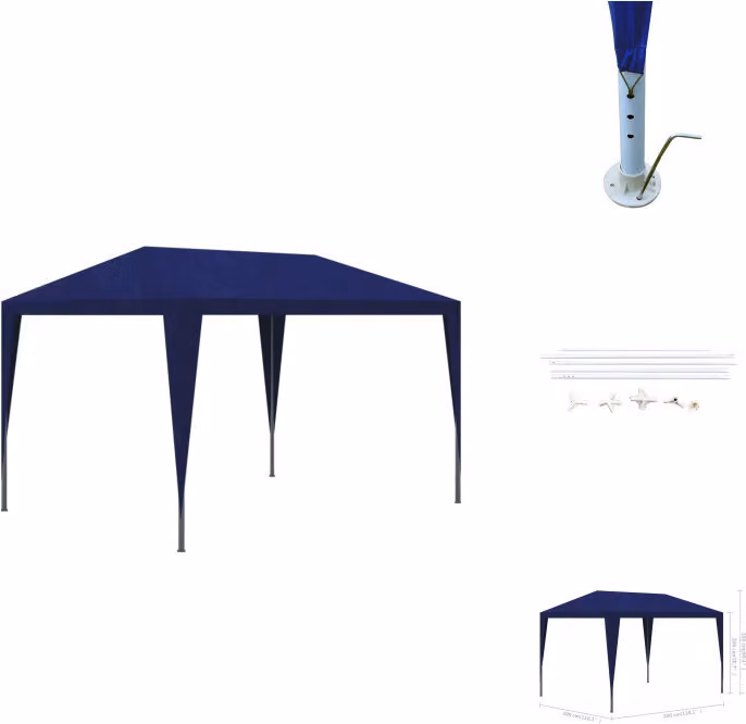 vidaXL Tenda per feste 3x3 m blu - Padiglioni e tende per feste