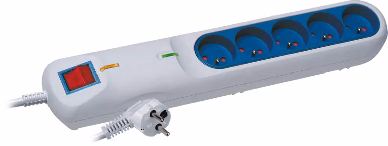 LESTAR LF 2005 G-A, ciabatta multipresa a 5 prese, lunghezza 3 metri, grigia, con protezione da sovratensione