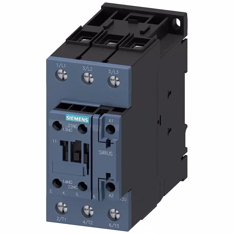 Contattore Siemens per applicazioni ferroviarie, AC-3e, 18,5 kW/400 V, 1S+1Ö, CC 110 V, 0,7-1,25*Us, a 3 poli, S2 3RT20351XF400LA2
