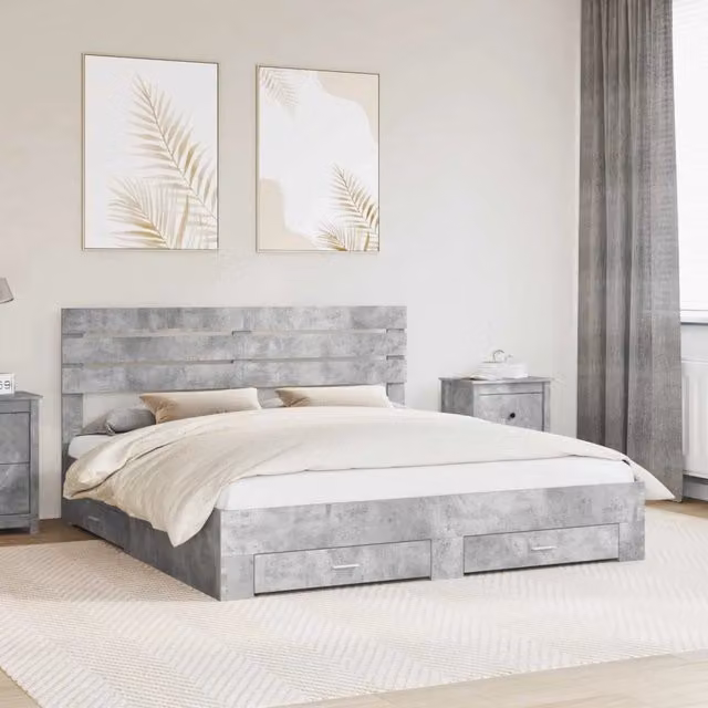 Struttura del letto con cassetto Grigio cemento 180 x 200 cm 3411617