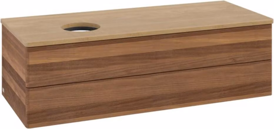 V&B Mobiletto senza struttura frontale, con illuminazione Antao 120x36x50cm, colore WBP hon. Oa, w. wal