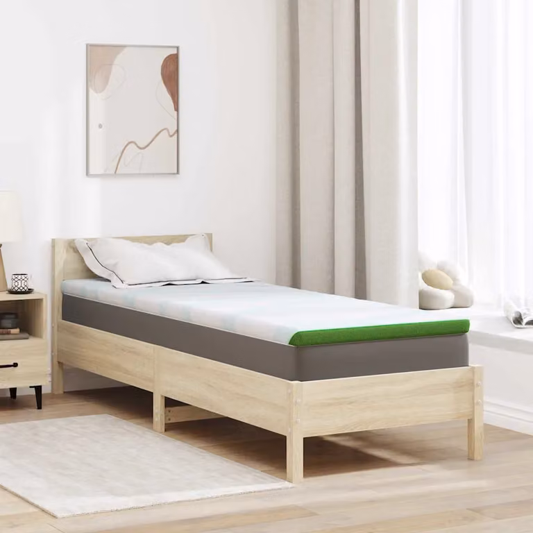 Topper per materasso vidaXL Bianco e Verde 80 x 200 cm