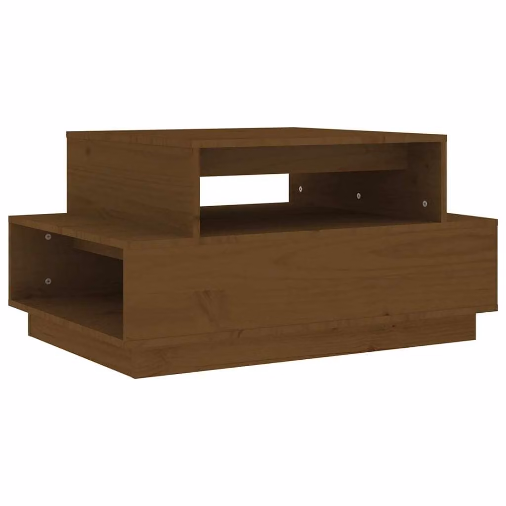 Tavolino da Salotto ambra 80x55x40,5 cm Legno Massello di Pino