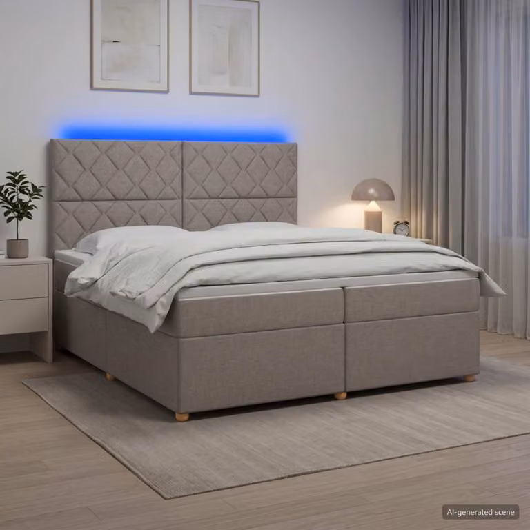 Letto box spring ibrido vidaXL con materasso a molle insacchettate e base contenitore, L/P: 200 x 200 cm