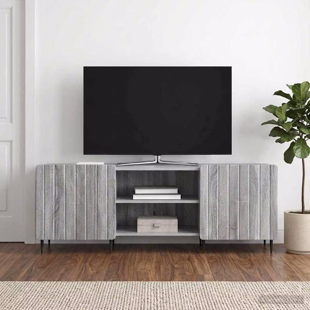 Mobile TV vidaXL Grigio Sonoma in legno ingegnerizzato e metallo, L 150 x P 31 x H 52 cm