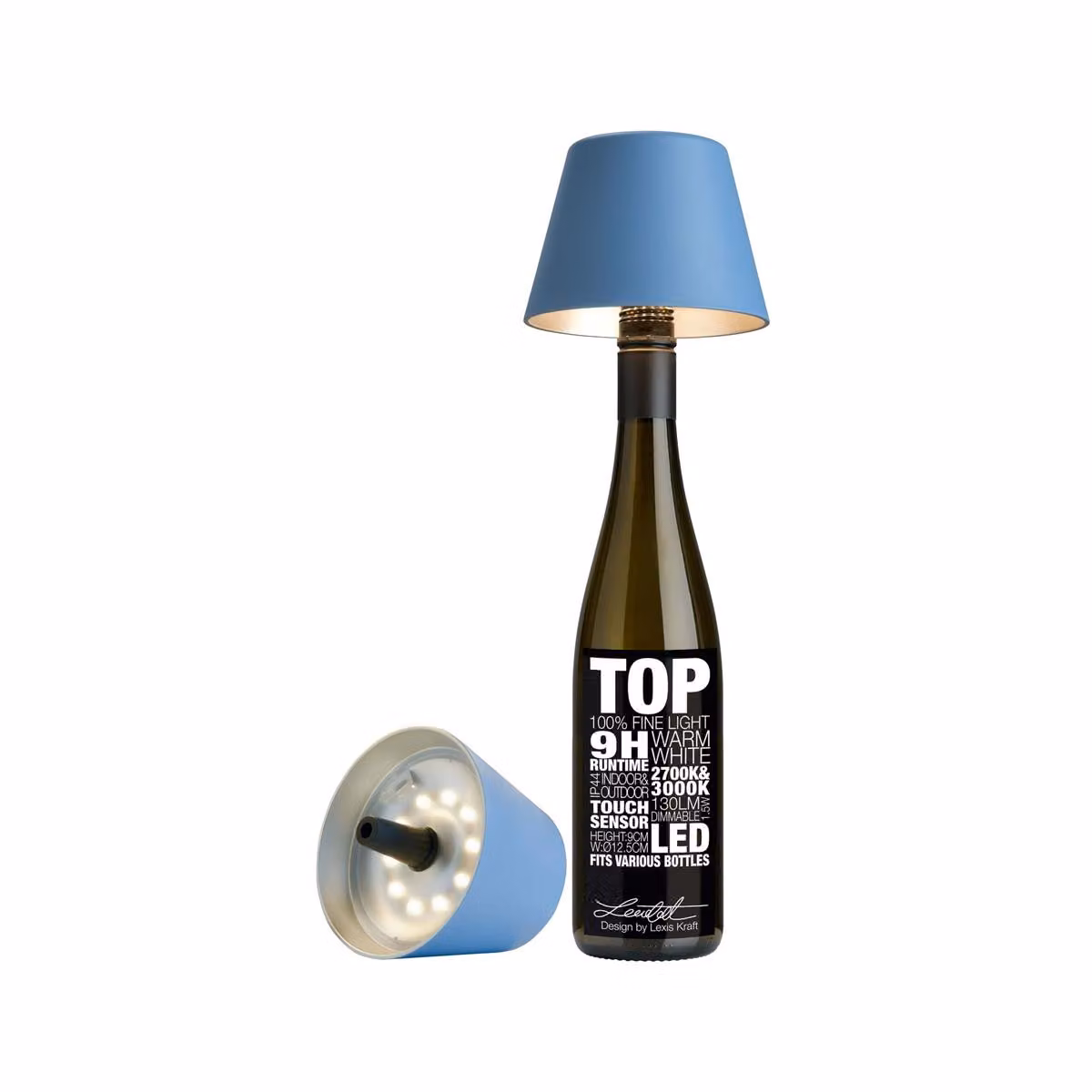Lampada SOMPEX Top, altezza: 125 mm, ø: 90 mm, blu