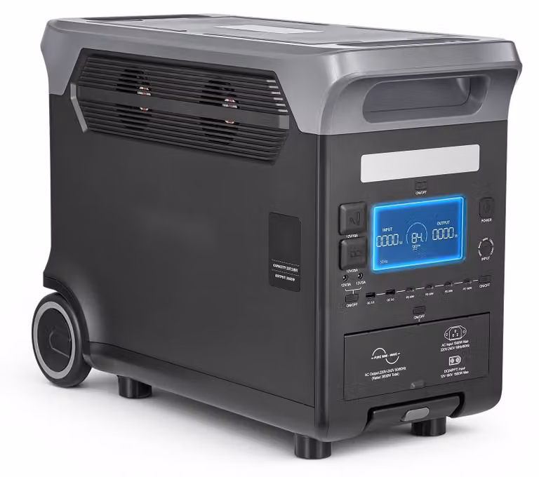 Powerstation - Generatore solare da 3000 W - Batteria LiFePO4 da 3072 Wh - 13 uscite AC/DC/USB - Portatile - Alimentazione di emergenza per casa, campeggio e camper - Senza pannello solare