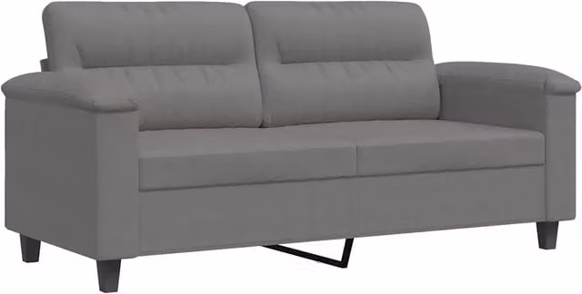 Divano | Divano da soggiorno | Sofa a 2 Posti Grigio Scuro 140 cm in Tessuto Microfibra